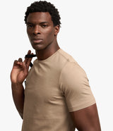 Camiseta Slim Básica – Gola Redonda Bege