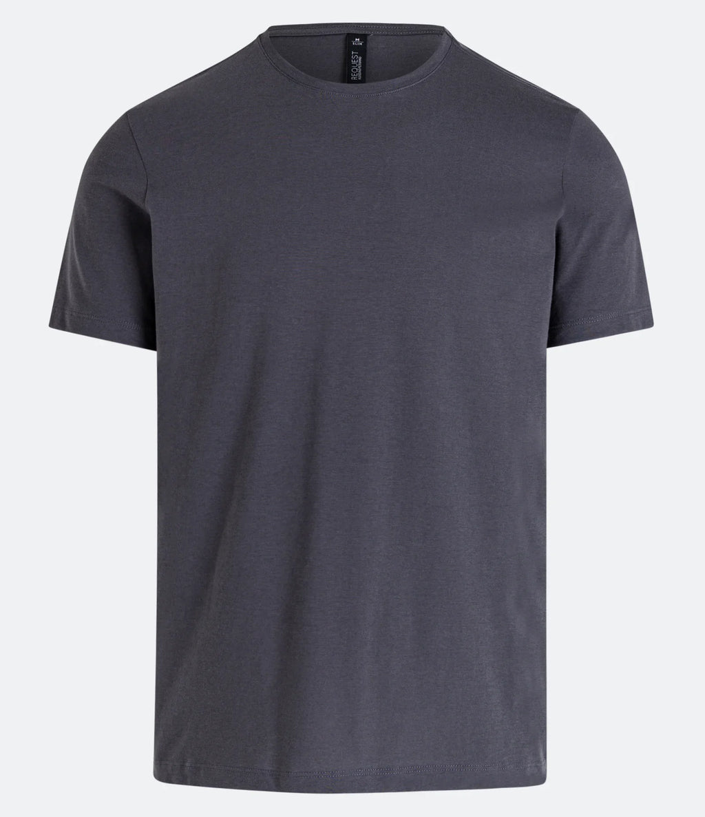 Camiseta Slim Básica – Gola Redonda Chumbo